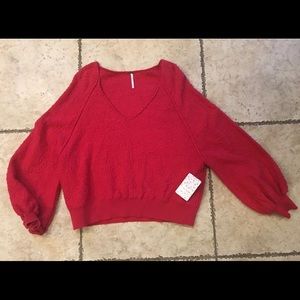 Free people found my friend red sweater size small
